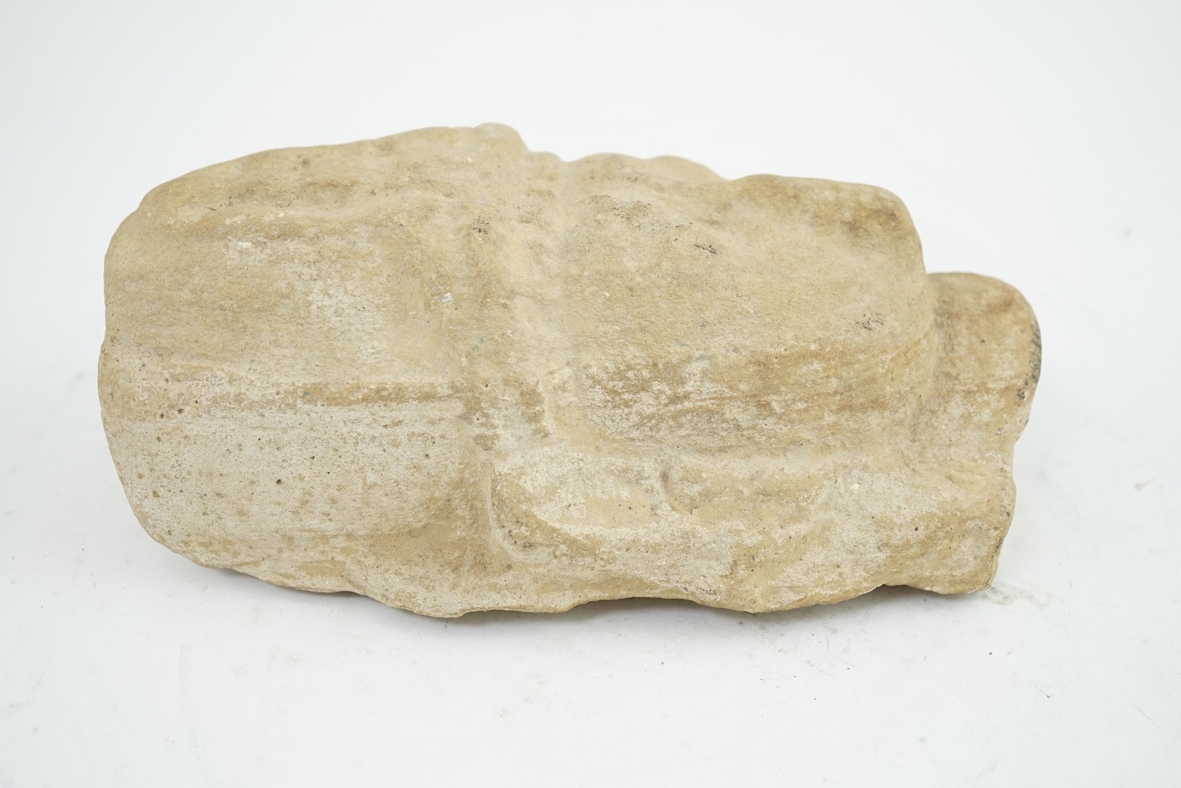 A limestone head of a Bodhisattva, Northern India, possibly 8th/9th century AD